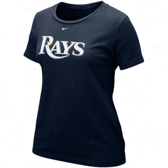 Nike Tampa Bay Rays Ladies Wordmark T-shirt - Navy Blue
