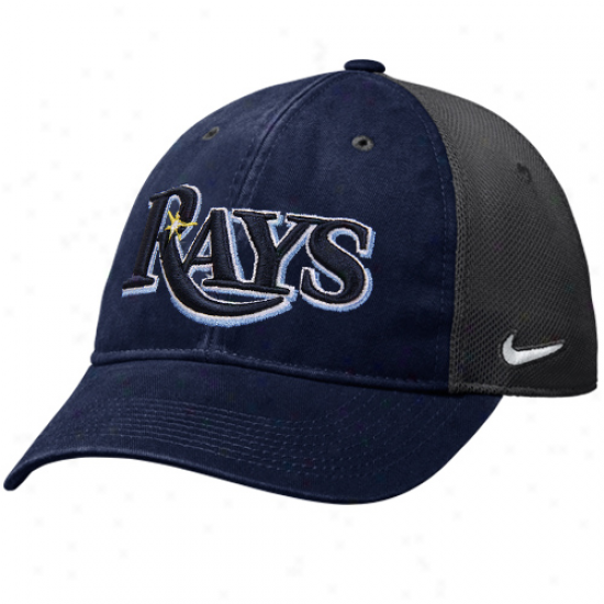 Nike Tampa Bay Rays Legacy 91 Relaxed Swoosh Flex Fit Hat - Ships of war Blue