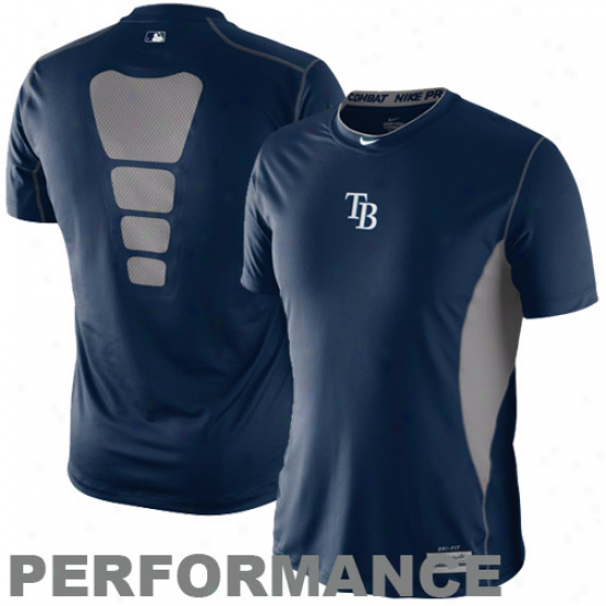 Nike Tampa Bay Rays Navy Blue Pro Combat Hypercoo lPerformance Top