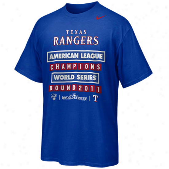 Nike Texas Rangers 2011 American League Champions T-shirt - Royal Blue