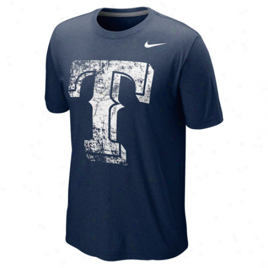 Nike Teas Rangers Blended Vivid Trk-blend T-shirt - Navy Blue