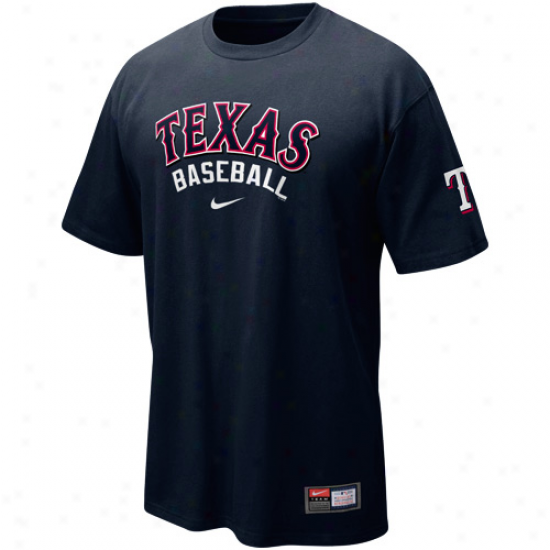 Nike Texas Rangers Navy Blud Mlb Practice T-shiet