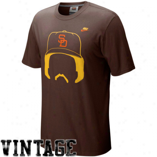 Nike Tony Gwynn San Diego Padres Hair-itage T-shirt - Brown