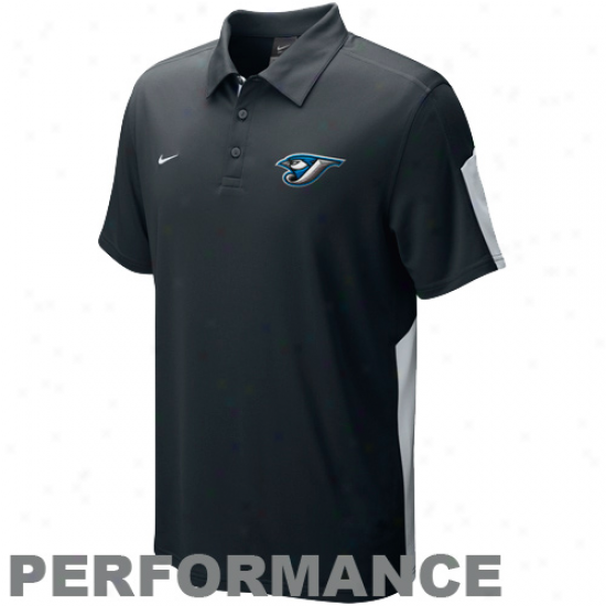 Nike Toronto Blue Jays Black Trustworthy Collection Dri-fit Performance Polo