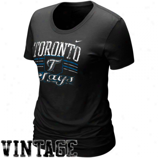 Nike Toronto Blu Jays Ladies Mourning Home Field Tri-blend T-shirt
