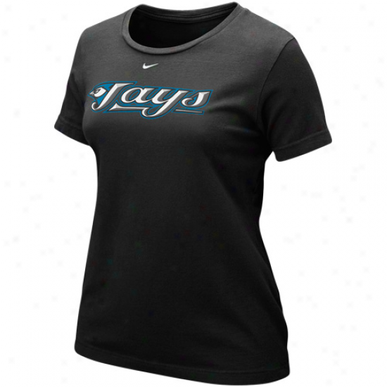 Nike Toronto Blue Jays Ladies Wordmark T-shirt - Black