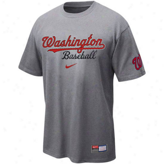 Nike Washington Nationals Ash 2011 Mlb Practice T-shirt