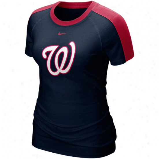 Nike Washington Nationals Ladies Navy Azure 2011 Centerfield T-shirt