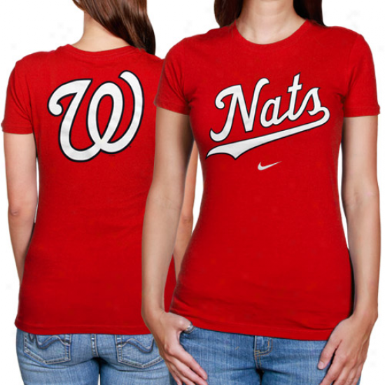 Nike Washington Nationals Ladies Red Local T-shirt