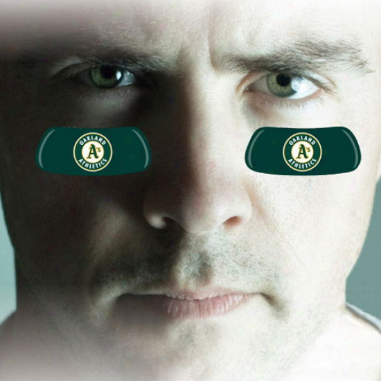 Oakland Athletics 2-pair Green Team-colored Eye Black Strips