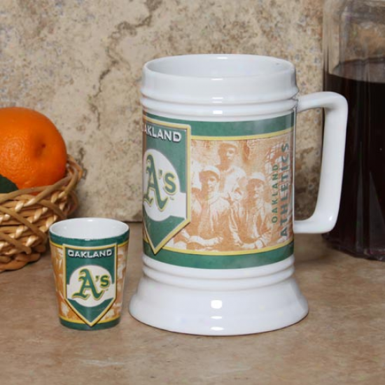 Oakland Athletics 20oz. Stein & 2oz. Shot Glass Set