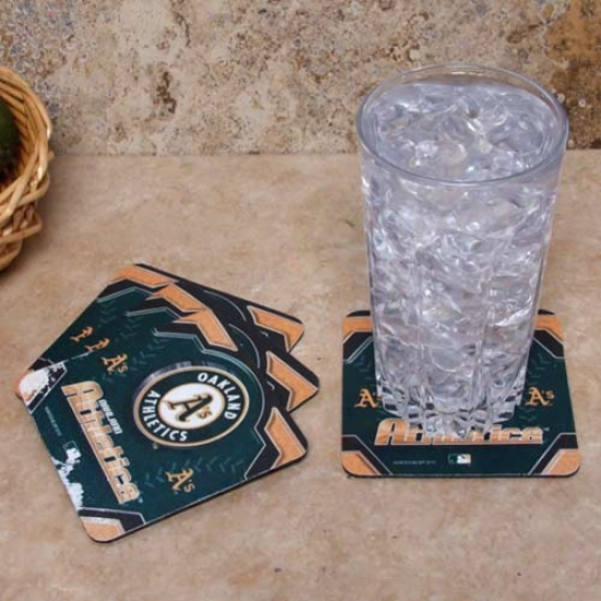 Oakland Athletics 4-pack Sublimated Logo Neoprene Coaster Set