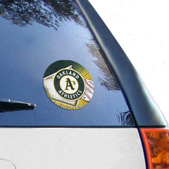 Oakland Athletics 4.5'' Round Vinyl Home Plate Decal