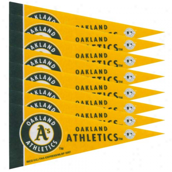 Oakland Athletics 8-pack 4'' X 9'' Gold Mini Pennant Set