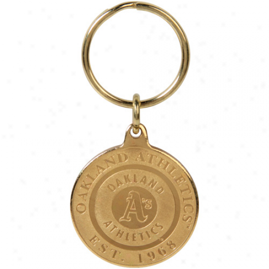 Oakland Athletics Bronze Coin Keychain