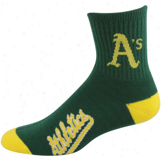 Oakland Athletics Dual-color Team Logo Socks - Green/gold