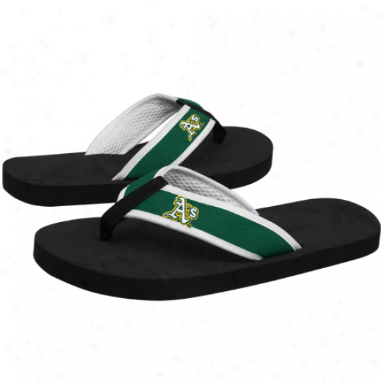 Oakland Athletics Green-black Basic Unisex Flip Flops