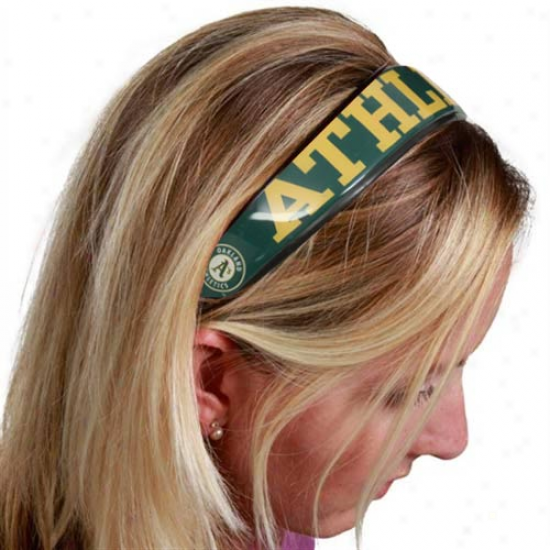 Oakland Athletics Ladies Green Large Domed Headband