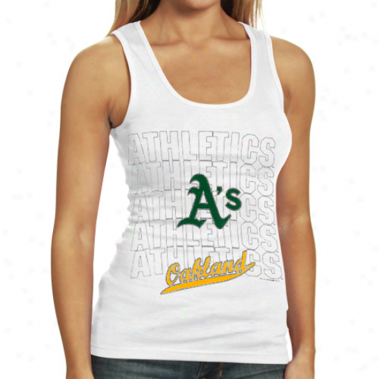 Oakland Gymnastics Ladies White Repeater Tank Top