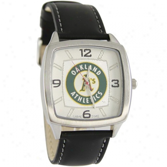 Oakland Athletics Retro Watcu W/ Leather Band