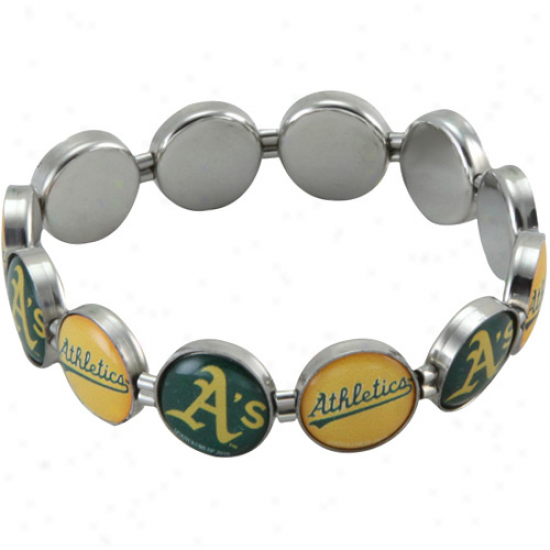 Oakland Athletics Team Logo Charm Beaded Bracelet