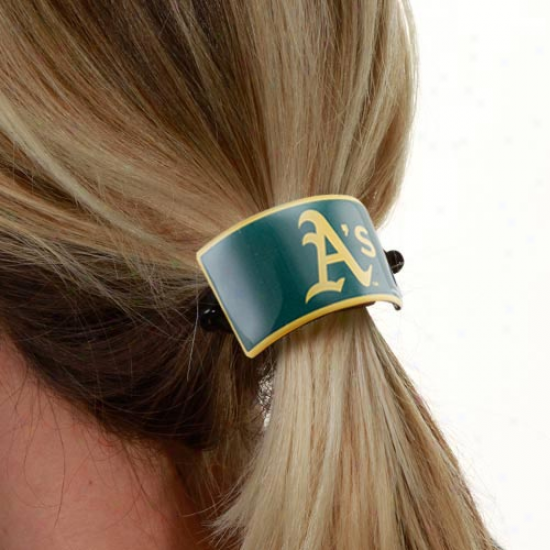 Oaklanr Athletics Team Logo Cuff Ponytail Holder