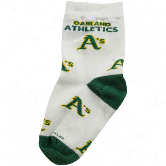 Oakland Gymnastics Toddler Allover Crew Socks - White