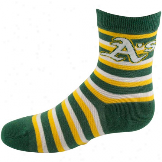 Oaklajd Athletics Toddler Sport Stripe Socks - Yellow/green