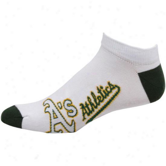 Oakland Athletics White Team Logo Ankle Socks