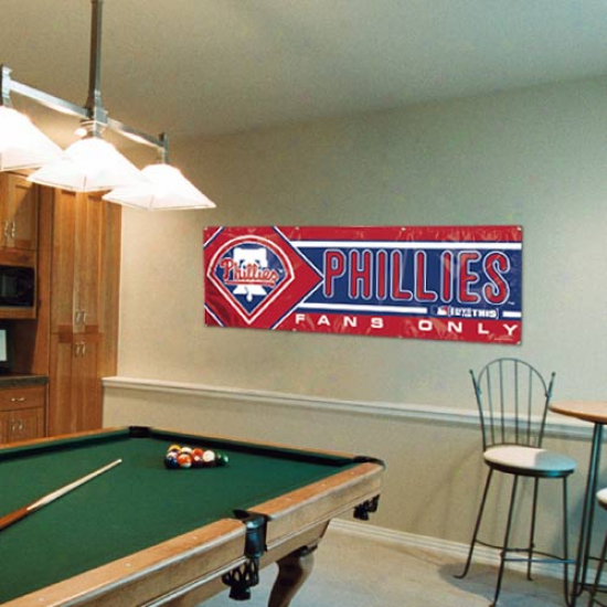 Philadelphia Phillies 2' X 6' Red-royal Blue Fans Only Vinyl Banner