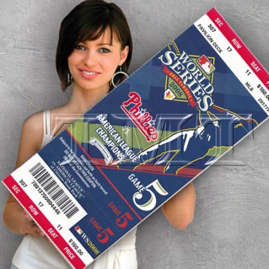 Philadelphia Phillies 2008 World Succession Canvas Mega Ticket