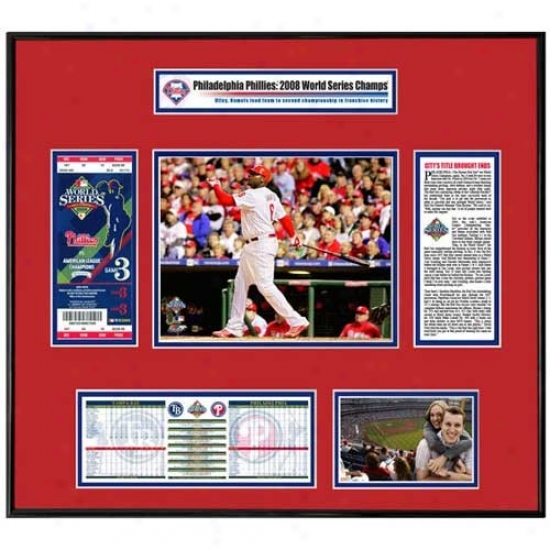 Philadelphia Phillies 2008 Worlld Series Champions Ticket Frame Game 4 Ryan Howard