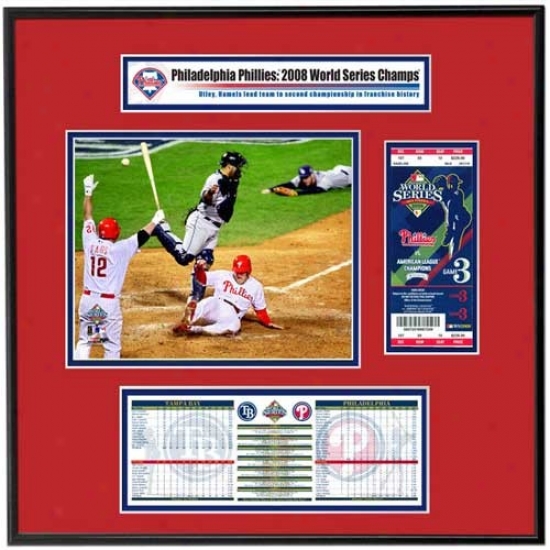 Philadelphia Phillies 2008 World Series Champions Ticket Frame Jr. Game 3 Winning Run