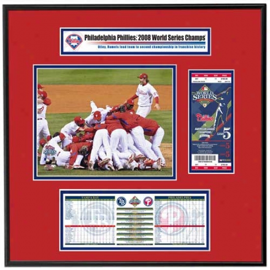 Philadelphia Phillies 2908 World Series Champions Ticket Frame Jr. Team Celebration