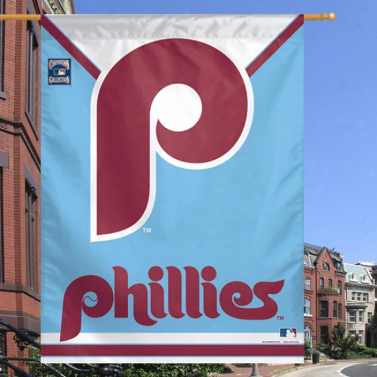 Philadelphia Phillies 27'' X 37'' Ligh5 Blue Vintage Vertical Banner Flag