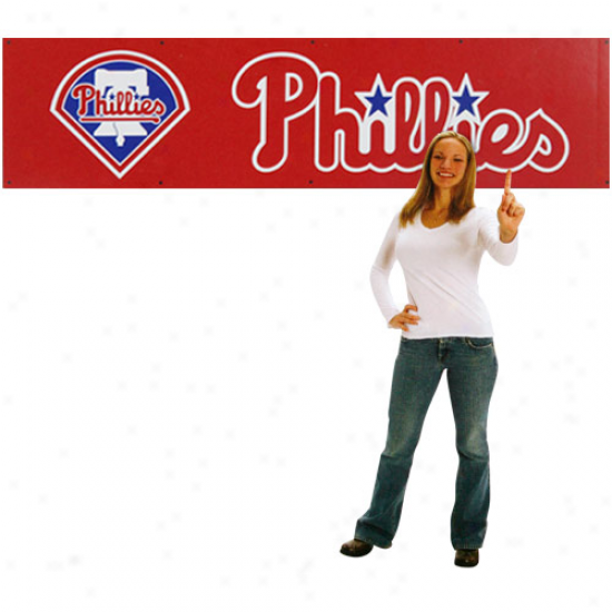 Philadelphia Phillies 8' X 2' Red Applique Flag