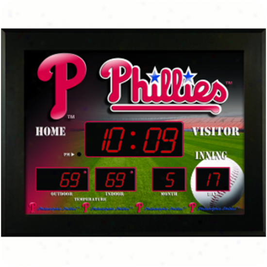 Philadelphia Phhillies Backlit Led Scoreboard Clpck