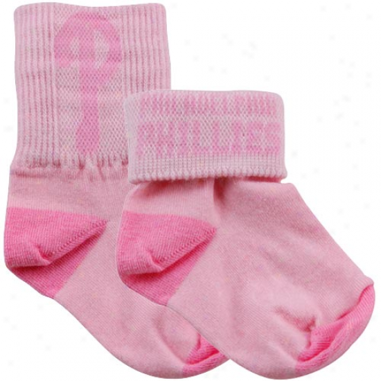 Philadelphia Phillies Infant Pink Roll Bootie Socks