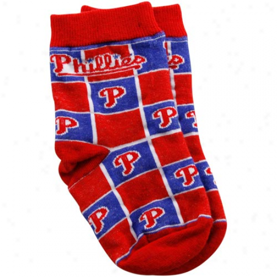 Philadelphia Phillies Infant Red-royal Blue Block Socks