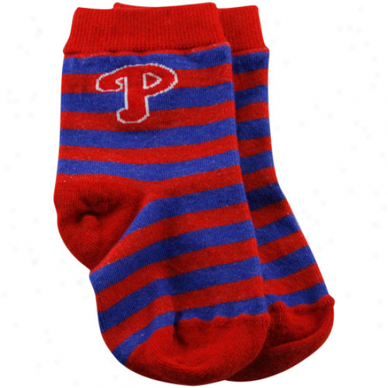 Philadelphia Phillies Infant Royal Blue-red Rugby Socks