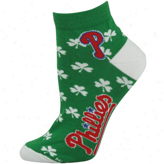 Philadelphia Philies Ladies Kelly Green Shamock Repeat Ankle Socks