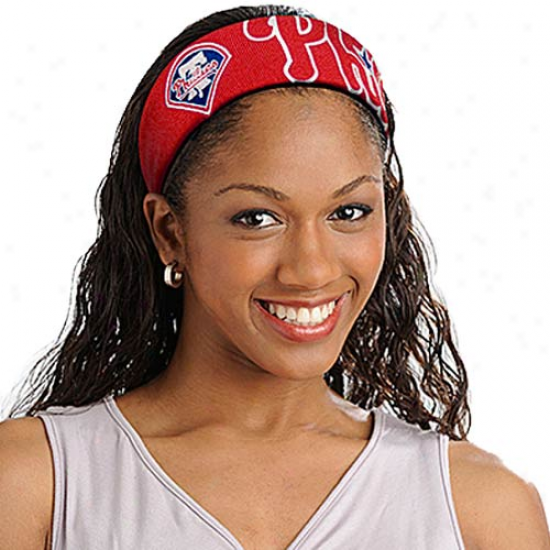 Philadelphia Phillies Lwdies Red Fanbajd Jersey Headband