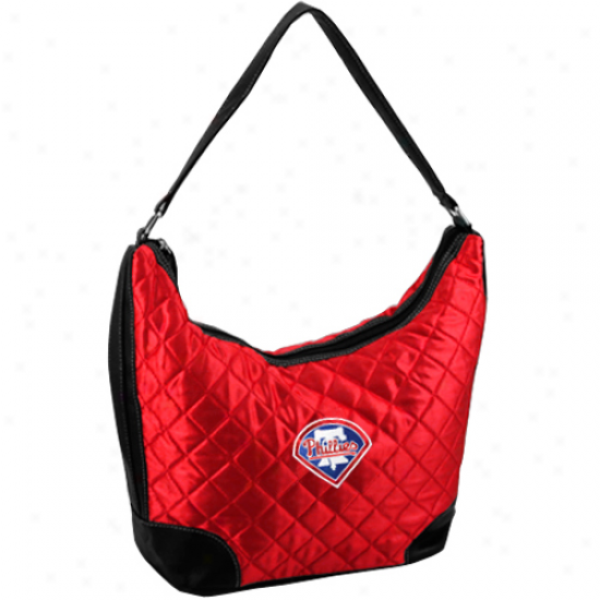 Philadelphia Phillies Ladies Red Quilted Hobo Purse