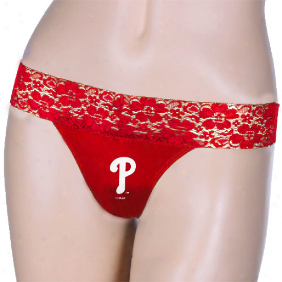 Philadelphia Phillies Ladies Red Super-soft Thong Underwear