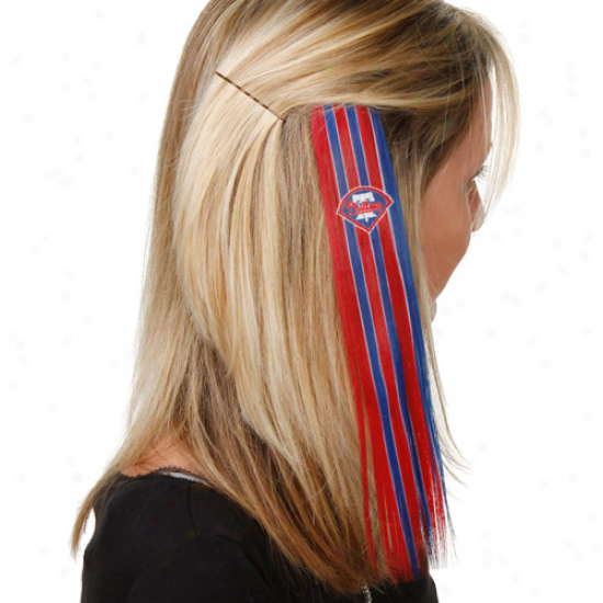 Philadelphia Phillies Ladies Royal Blue-red Sports Extension Hair Clips