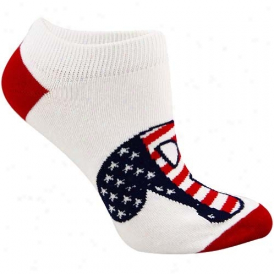 Philadelphia Phillies Ladies White Patriotic Ankle Socks