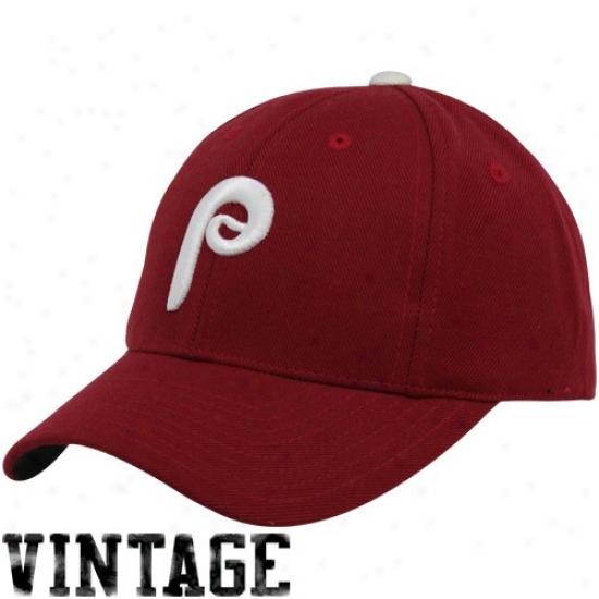 Philadelphia Phillies Maroon 1980 Throwback Cooperstown Fitted Hat