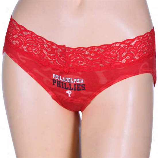 Philadelphia Phillies Red Burn0ut Team Name Panties