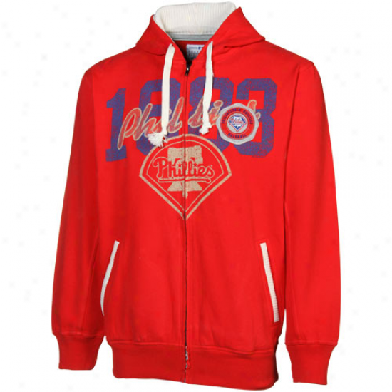 Philadelphia Phillies Red Inaugural Year Full Zip Hoodie Sweatshirt