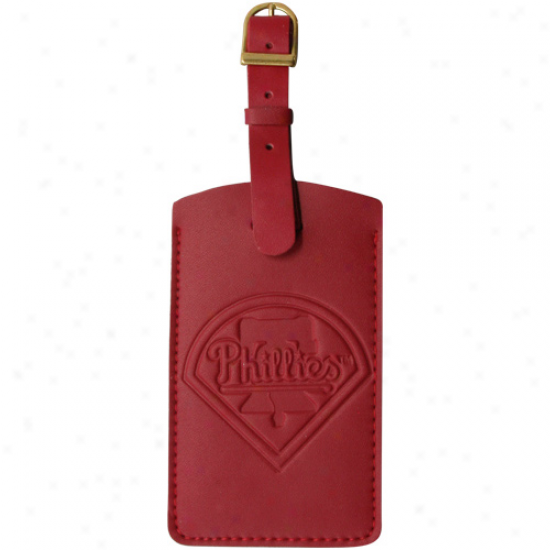 Philadelphia Phillies Red Leather Embossed Logo Bag Tag